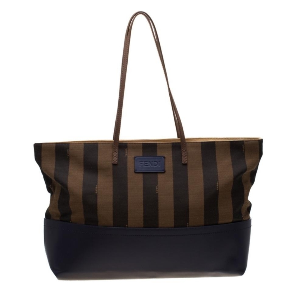 AUTH. FENDI ZUCCA SPALMATI TOBACCO/NAVY PV…